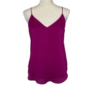 Express Women’s Satin Camisole Top Size S Magenta Pink Adjustable Strap Layering